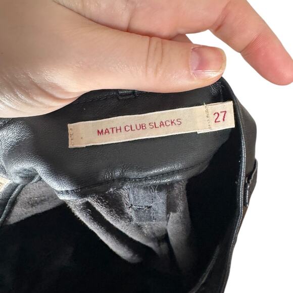 Levi's Premium Math Club Slacks Black Faux Leather High Rise Straight Leg 27 - Picture 8 of 14